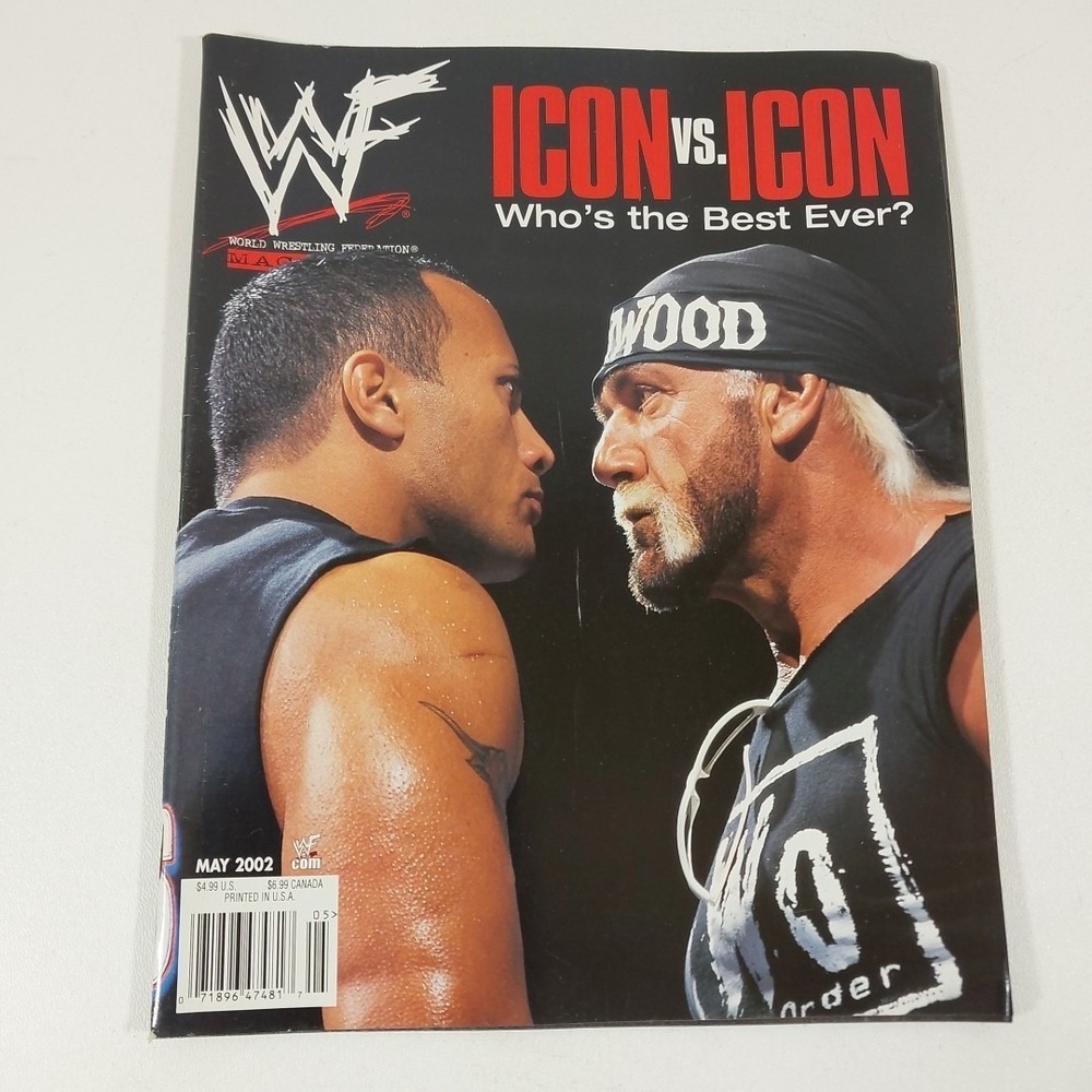 WWF World Wrestling Federation Magazine ~ May 2002 - Rock / Hulk ~ Icon Vs. Icon